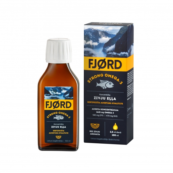FJORD Strong Omega-3, žuvų taukai, 100ml