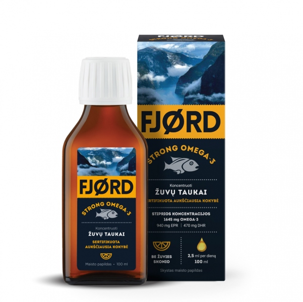 FJORD Strong Omega-3, žuvų taukai, 100ml