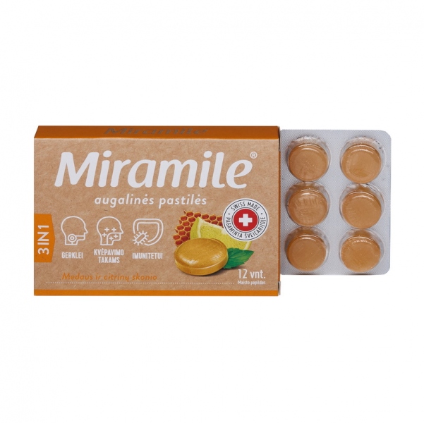 Miramile augalinės pastilės medaus ir citrinų skonio / AKCIJA 1+1