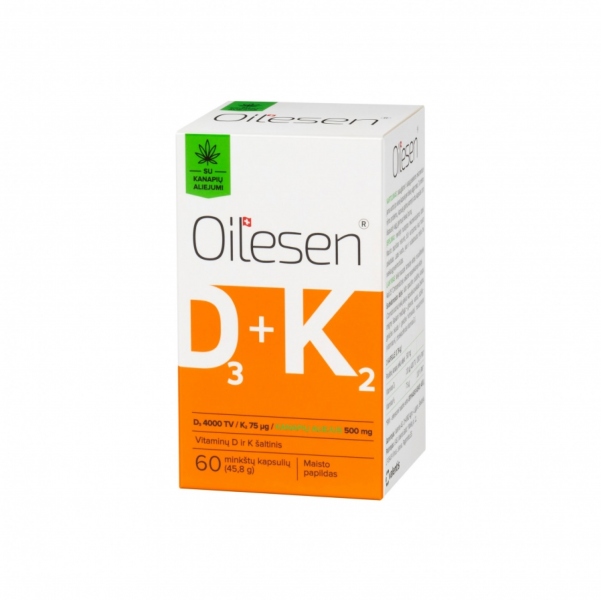 OILESEN D3 + K2 su kanapių aliejumi / AKCIJA 1+1