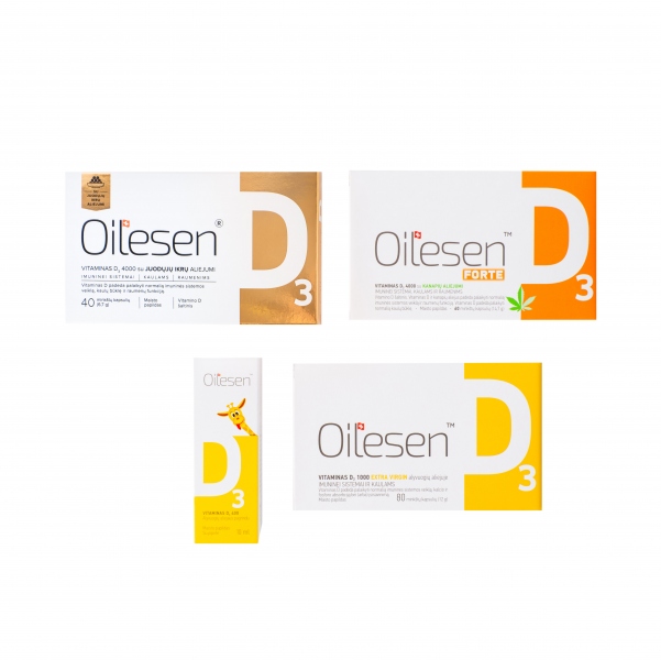 OILESEN Vitaminas D3 su juodųjų ikrų aliejumi / AKCIJA 1+1